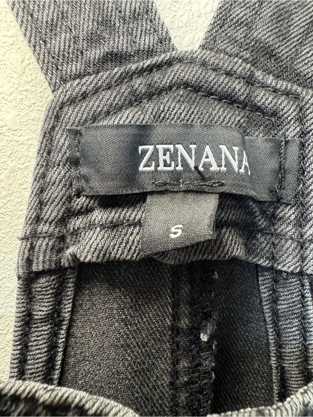 Zenana Washed Black Knot Strap Relaxed Fit Overalls NWT